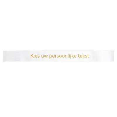 Rouwlint Wit met Gouden Letters
