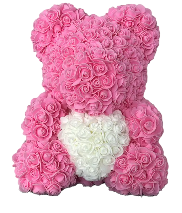 Rose bear pinkwhite